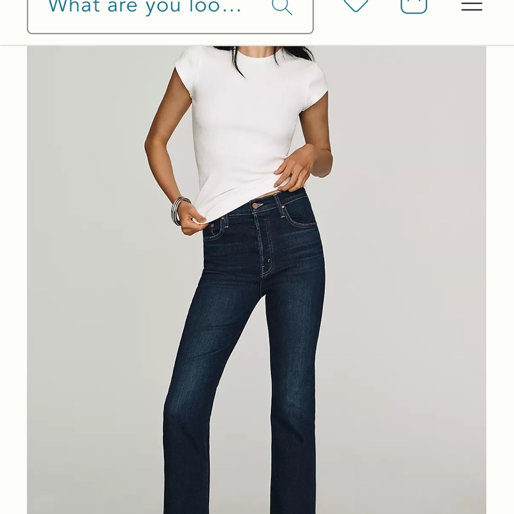 MOTHER The Tripper Flood High-Rise Mid-Blue Women's Straight Leg Jeans